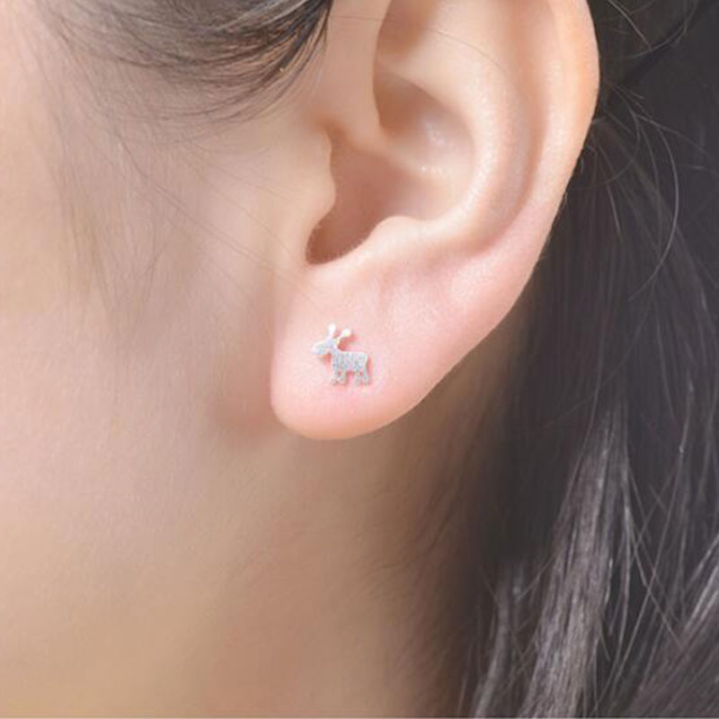 Cute Christmas Earrings Elk Deer Snowflake Ear Stud Earrings Jewelry Accessories Lovely Xmas Gift
