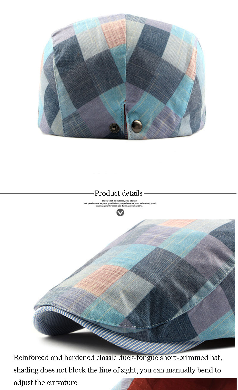 Men Autumn Style Korean Version Peaked Cap Women British Style Pattern Beret Outdoor Casual Fashion Trend Forward Hat