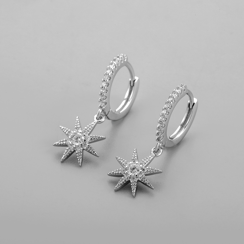 Star Hoop Earring for Women Girls Charm Small Hoop Cute Jewelry Gift