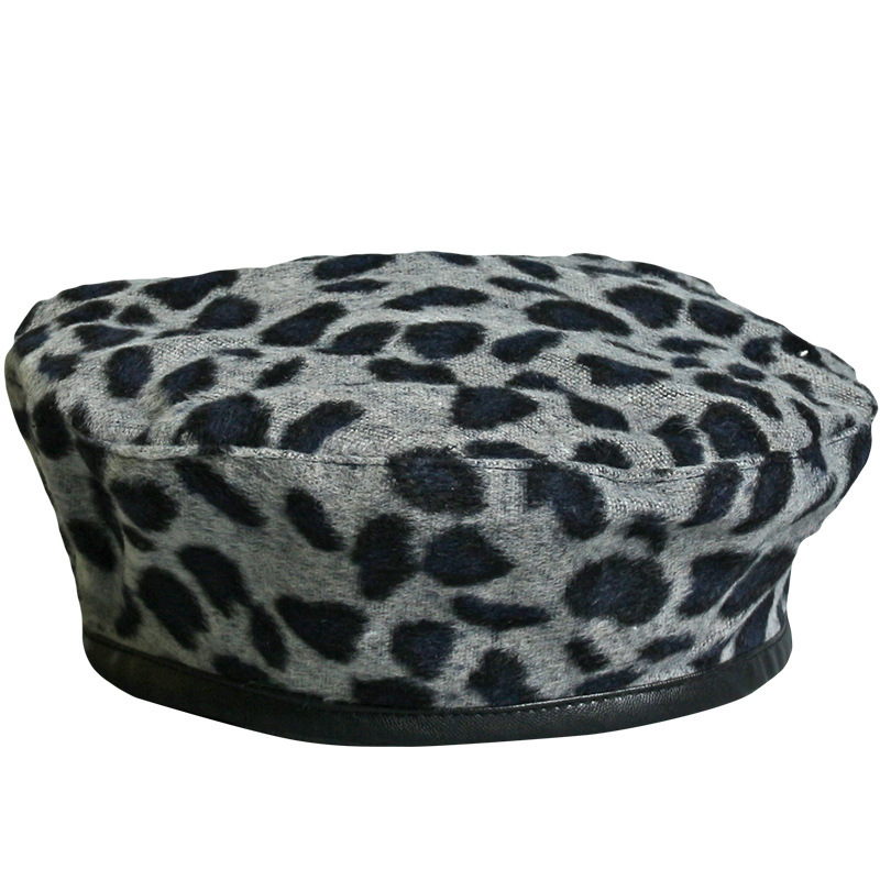 Women's New Wool Beret Ladies Winter Casual Fashion Leopard Hat Spring Autumn Female Windproof Keep Warm Solid Flat Cap