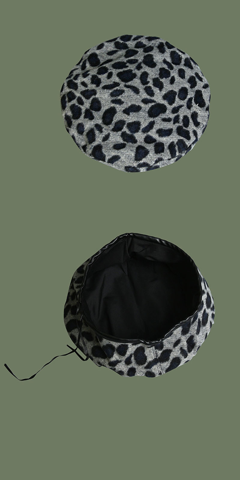 Women's New Wool Beret Ladies Winter Casual Fashion Leopard Hat Spring Autumn Female Windproof Keep Warm Solid Flat Cap