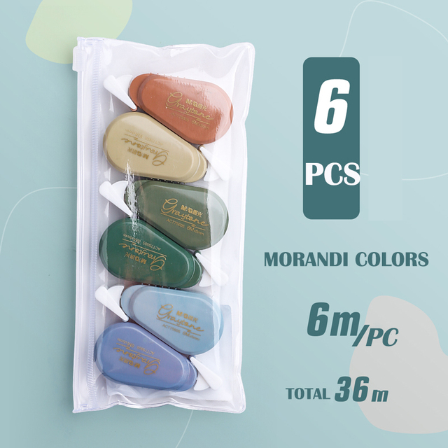 6 Pcs/Set Cute Mini Correction Tape 6m Creative Strong Adhesive Correction Student Altered Tape Kawaii Stationery Supplie