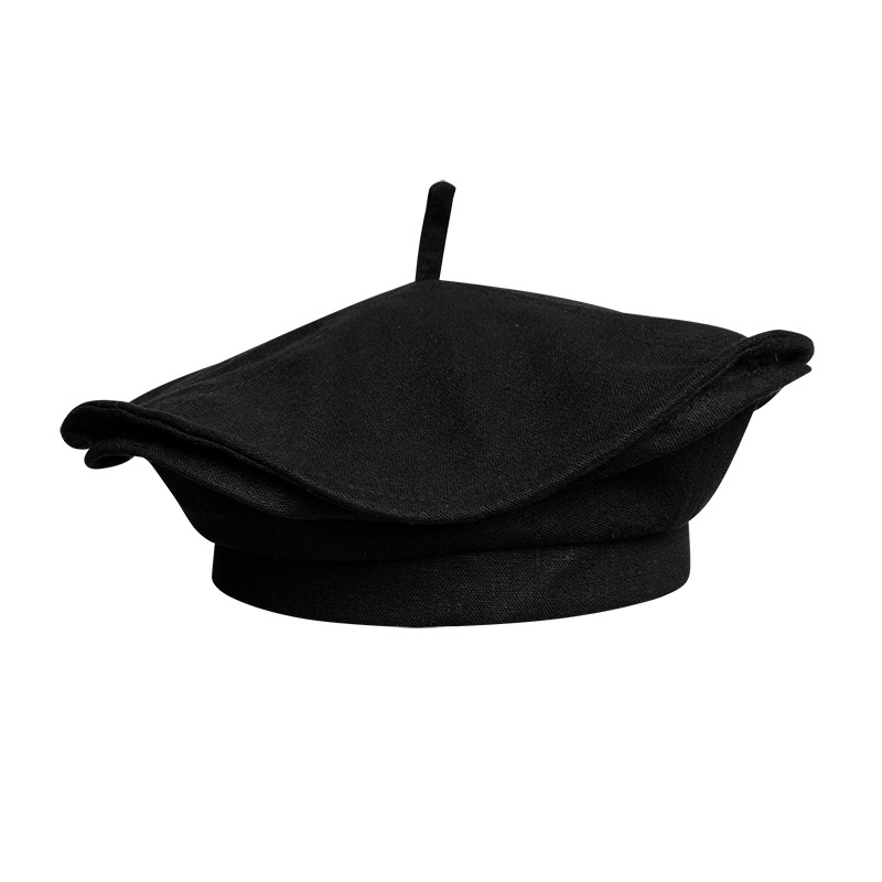 Big Beret Hats For Women Men French Hat Summer Beret Cap Black Flat Painter Hat Vintage Female