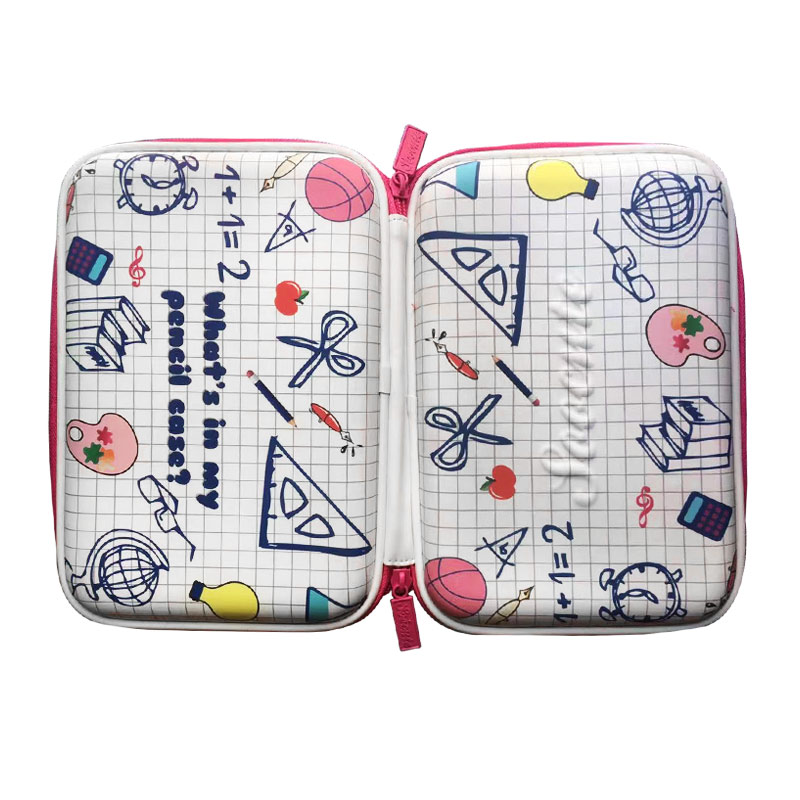 Cartoon Pencil Case Children EVA Waterproof Large Capacity Student Pen Stationery Box Make Up Cosmetic Storage Bag Organizer
