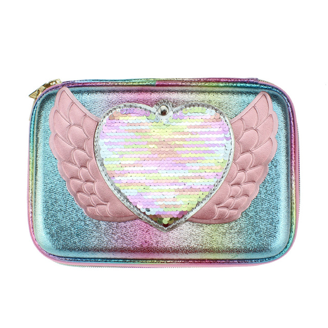 Children's Pencil Case Girls Stationery Box Female Primary Secondary For School Students Sequin Mirror Korean Large Capacity