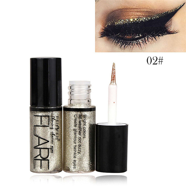 New Professional Shiny Eye Liners Cosmetics for Women Pigment Silver Rose Gold Color Liquid Glitter