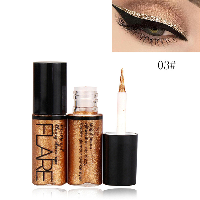 New Professional Shiny Eye Liners Cosmetics for Women Pigment Silver Rose Gold Color Liquid Glitter