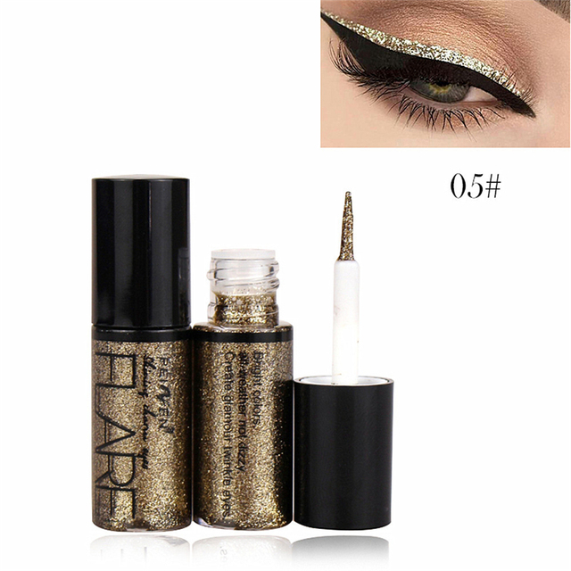 New Professional Shiny Eye Liners Cosmetics for Women Pigment Silver Rose Gold Color Liquid Glitter