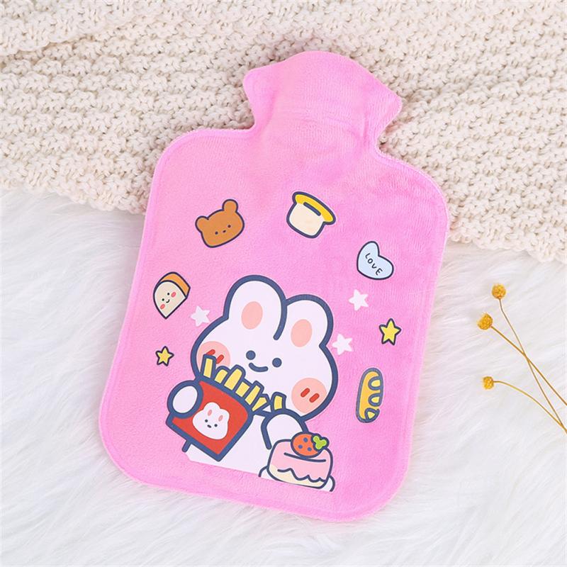 Cartoon Warm Hot Water Bottle Mini Portable Plush Washable Water Injection Safety Explosion-proof Warm Hands Bag Handwarmer