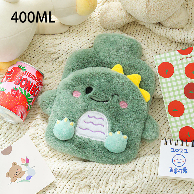 Hot Water Bottle Bag Soft PVC Cozy Plush Cover Winter Warm Heat Reusable Hand Warmer Cute Portable Stress Pain Relief Therapy