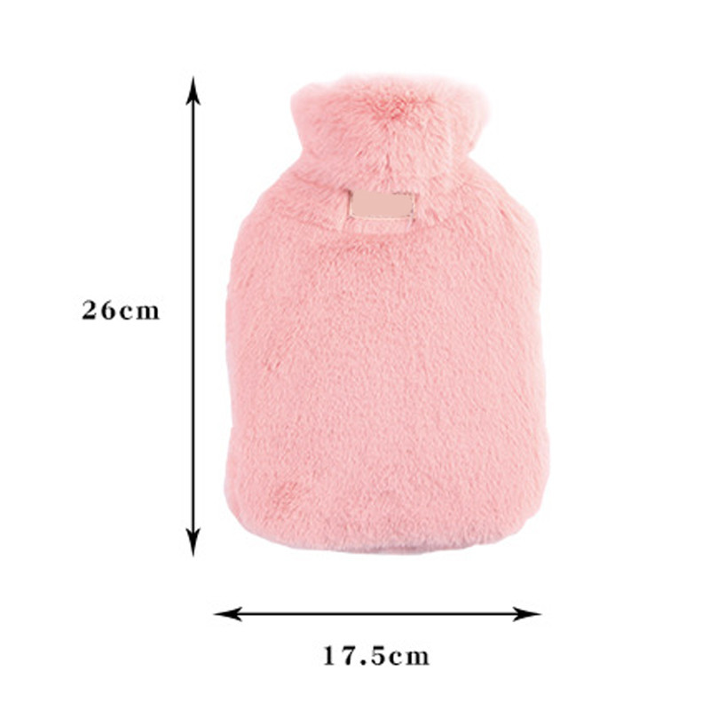 1000ml Hot Water Bottle Soft to Keep Warm in Winter Portable and Reusable Protection Plush Covering Washable and Leak-proof