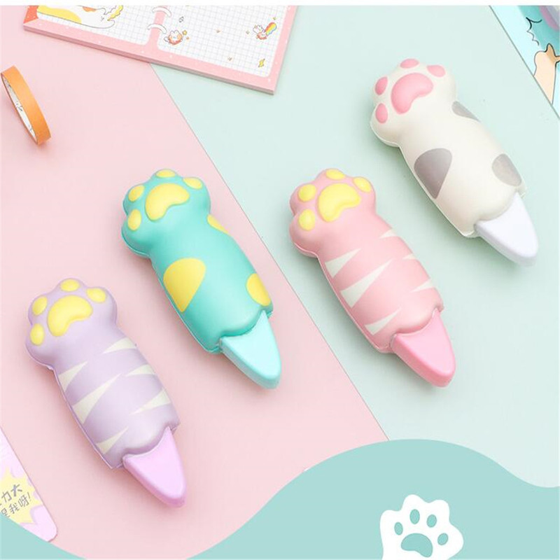 Fun Decompression Cat Claw Correction Tape Transparent Film Out Corrector Tape Decorative DIY PET Correction Office Stationery