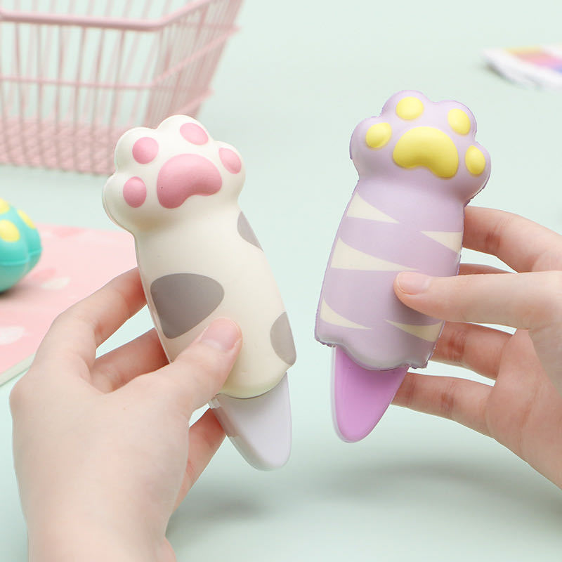 Fun Decompression Cat Claw Correction Tape Transparent Film Out Corrector Tape Decorative DIY PET Correction Office Stationery