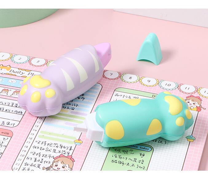 Fun Decompression Cat Claw Correction Tape Transparent Film Out Corrector Tape Decorative DIY PET Correction Office Stationery