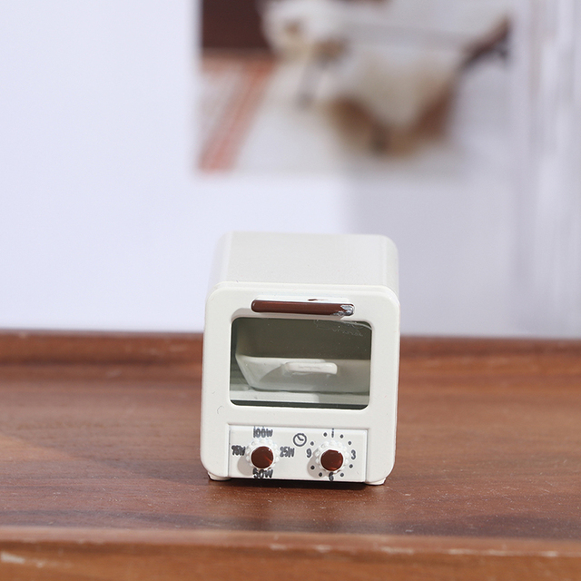 New Simulation Miniature Dollhouse Oven Play Kitchen Baking Dish Bread Retro Refrigerator Model Doll Mini Furniture Toy Decor