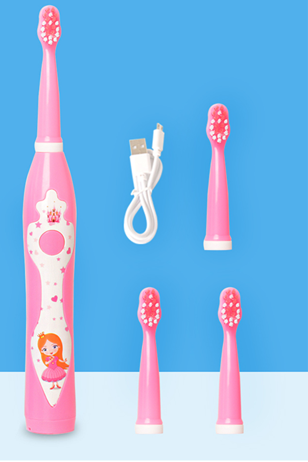 Children Toothbrush Electric Toothbrush Kids Carton Prince Princess Sonic Toothbrush Baby 3-12 Years Old Rechargeable