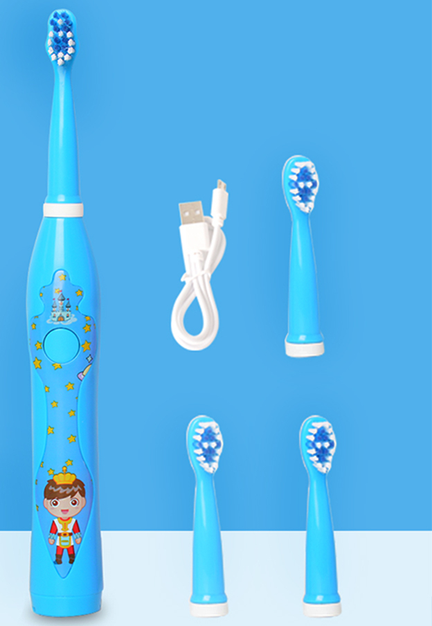 Children Toothbrush Electric Toothbrush Kids Carton Prince Princess Sonic Toothbrush Baby 3-12 Years Old Rechargeable
