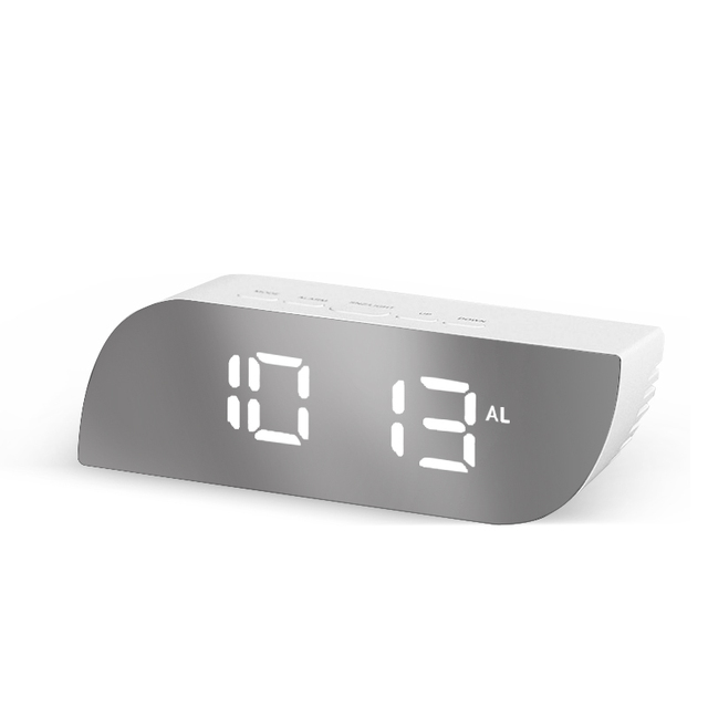 Digital Mirror Clock LED Night Lights Temperature Snooze Function Alarm Clocks USB Table Desk Clock Home Decor Battery Use