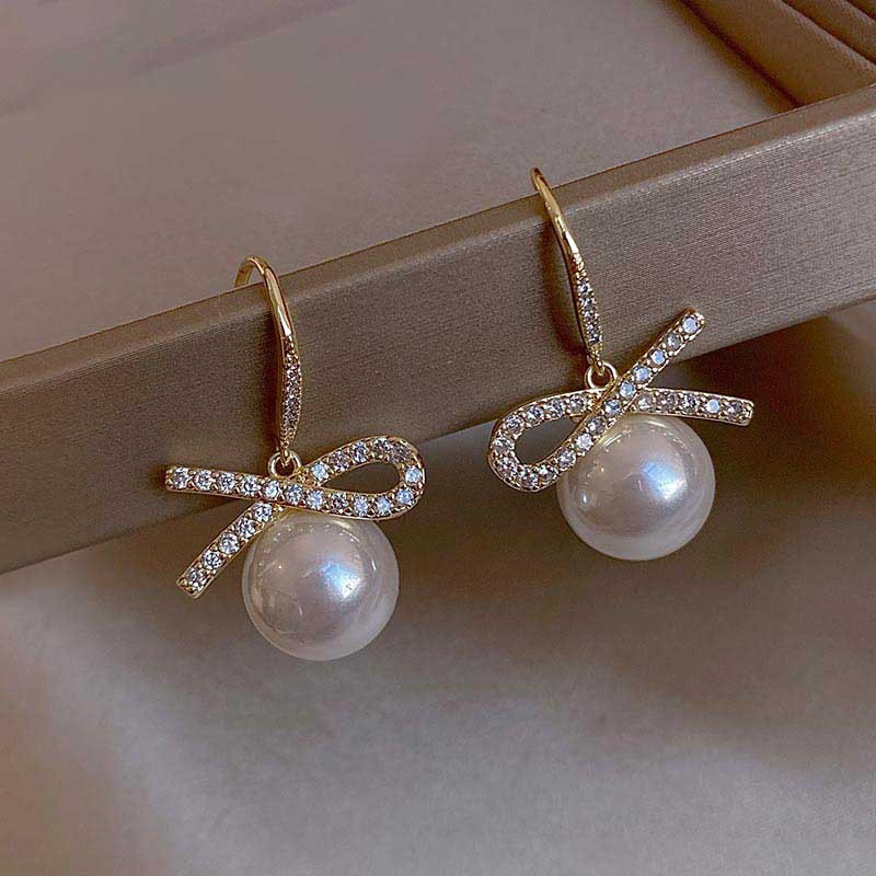 Noble lady elegant pearl earrings female personality fashion earrings party evening dress sexy crystal earrings earrings