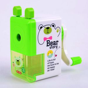 Hand Crank Mechanical Accessory Sharpener Creative Student Cartoon Print Pencil Sharpener For Kids School Supply