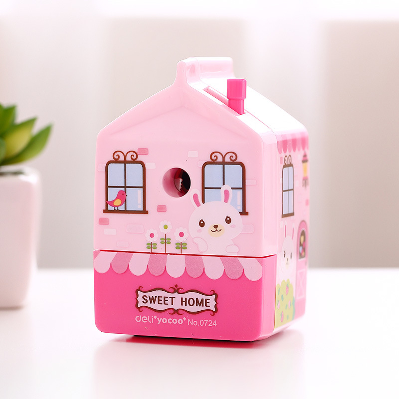 Pencil Sharpener 0724 Hand-operated Cute Cartoon Student Pencil Sharpener stationery items office supplies