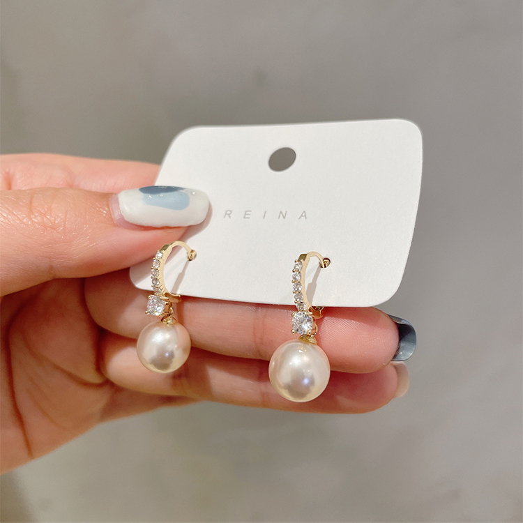 Elegant Lady's Pearl Pendant Earrings Korean Fashion Jewelry Party Student Girl's Simple Accessories Sweet Earrings For Woman
