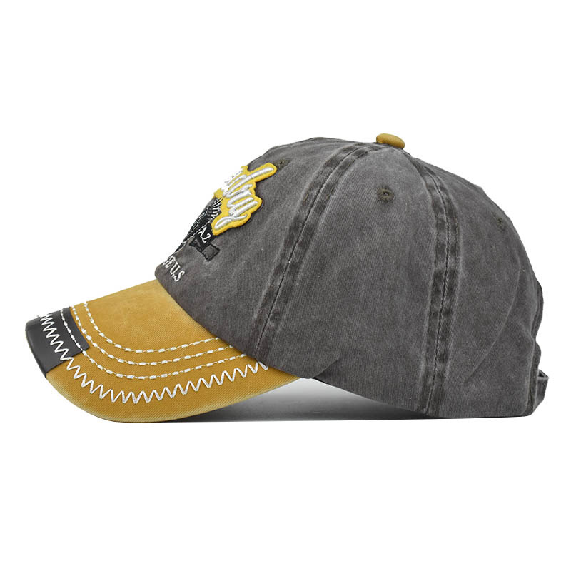 New Double Spell Washed Baseball Caps For Men Women Caps Cotton Cap Sun protection gorras hombre Retro Eagle Dad Hat