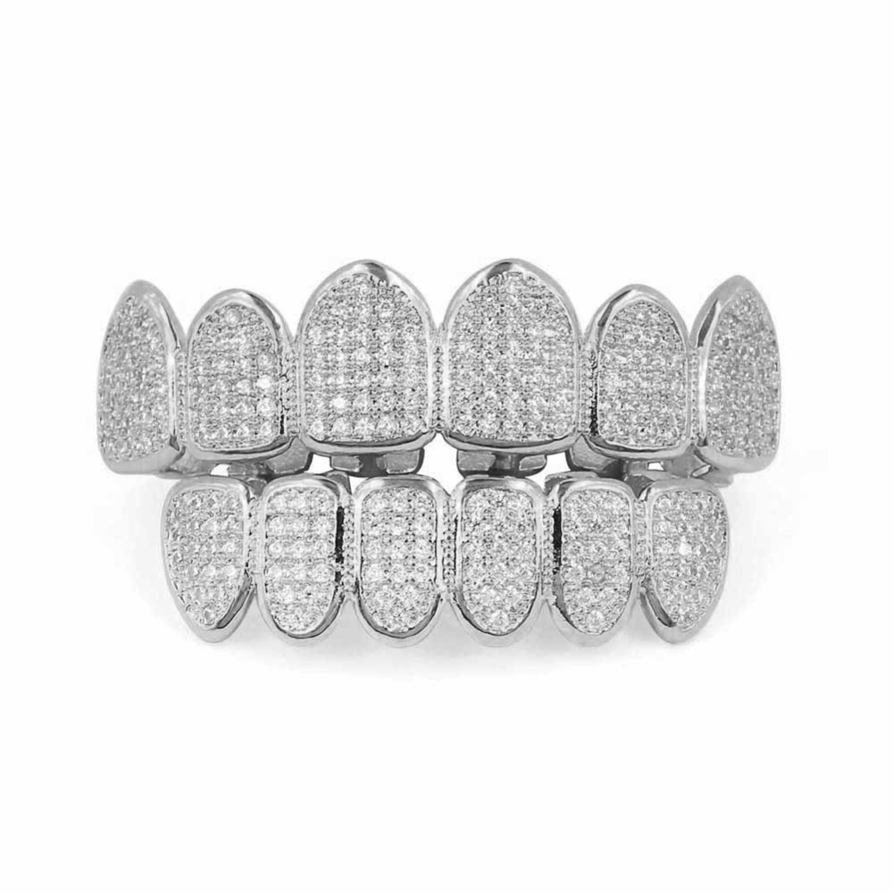 Classic 6/6 Hip Hop/Punk Teeth Set Gold Silver Color Top & Bottom Grills Dental Mouth Caps Cosplay Party