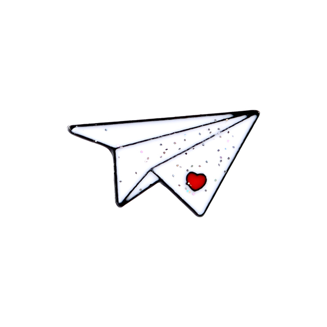 Paper plane Boat Enamel Pins Custom Love Brooches Lapel Pin Shirt Bag Aircraft Ferry Badge Mini Jewelry Gift For Kids Friends