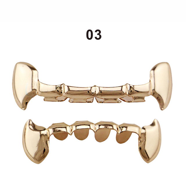 Gold Silver Black Teeth Caps Hip Hop Punk Dental Mouth Grillz Funny Cosplay Party Rapper Decoration Gift