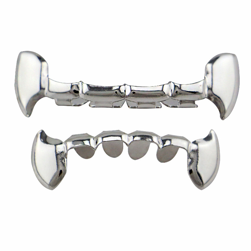Gold Silver Black Teeth Caps Hip Hop Punk Dental Mouth Grillz Funny Cosplay Party Rapper Decoration Gift