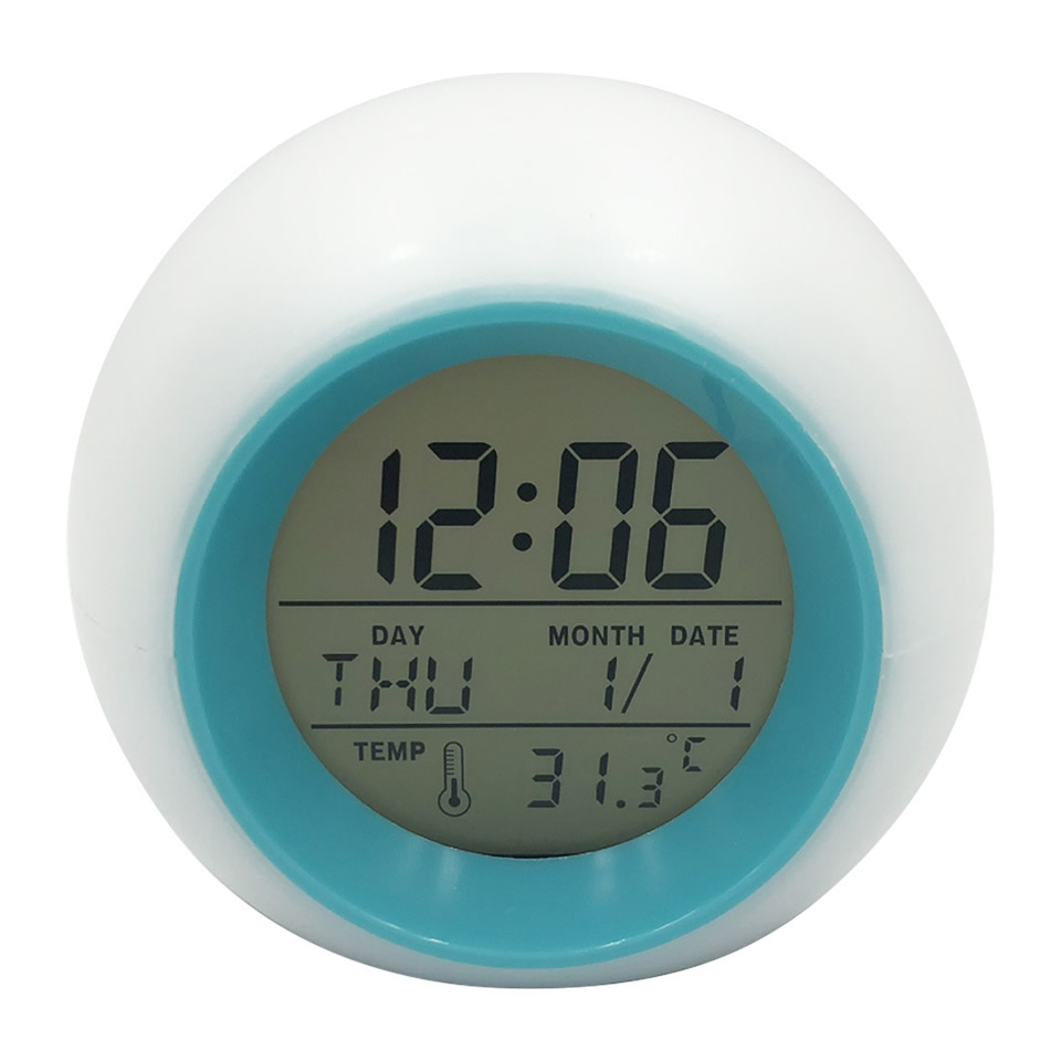 Kids Digital Alarm Clocks 7 Colors LED Change Night Light Spherical Touch Control Wake Up Electronic Clock Children Clock Gifts
