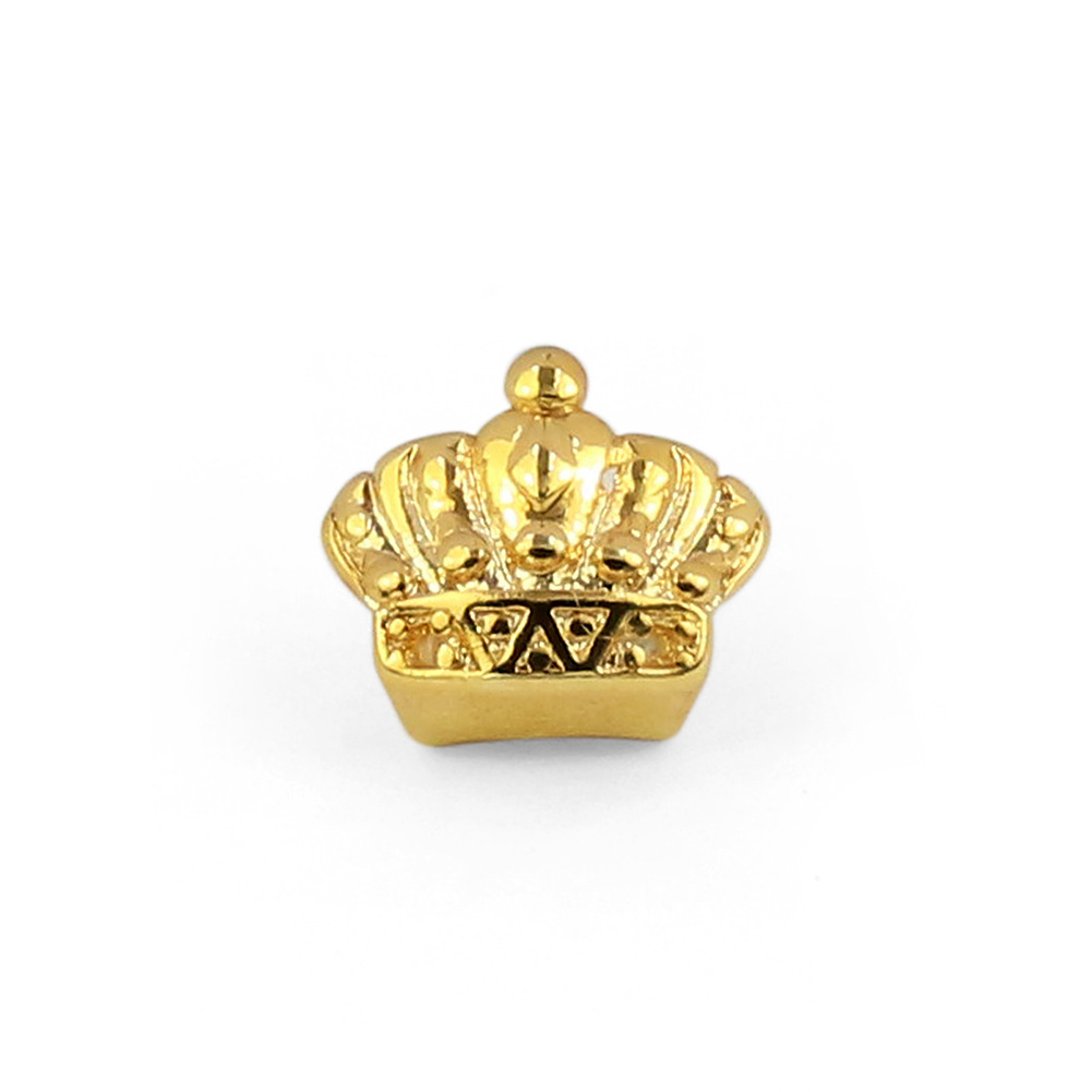 Crown Fit Gold Plated HipHop Single Tooth Grillz Cap Top Bottom Dental Grill Teeth Caps Halloween Cosplay