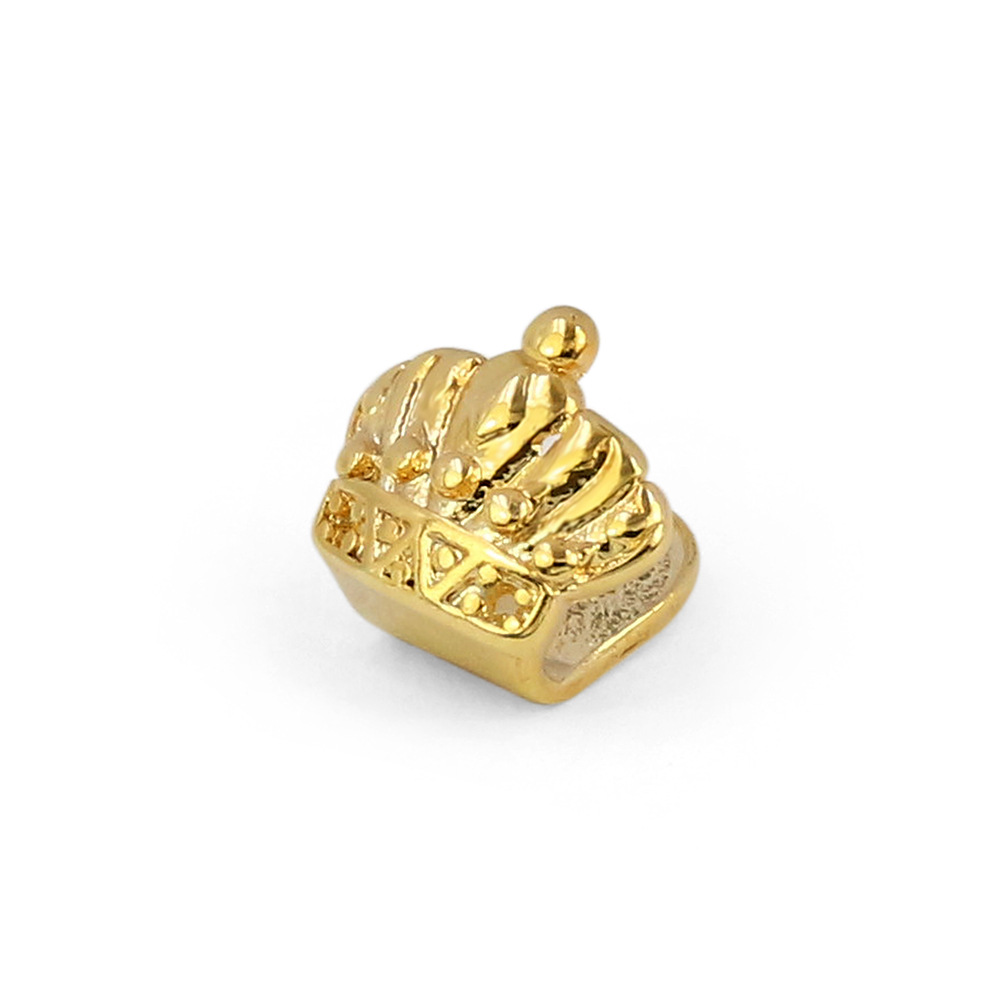 Crown Fit Gold Plated HipHop Single Tooth Grillz Cap Top Bottom Dental Grill Teeth Caps Halloween Cosplay