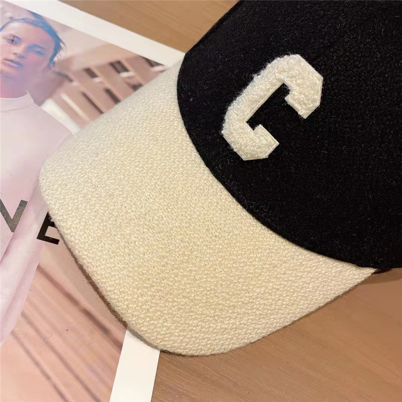 New Arrival Brand Design Baseball Caps with Logo and Box Women Adjustable Letter C Wool Baseball Caps