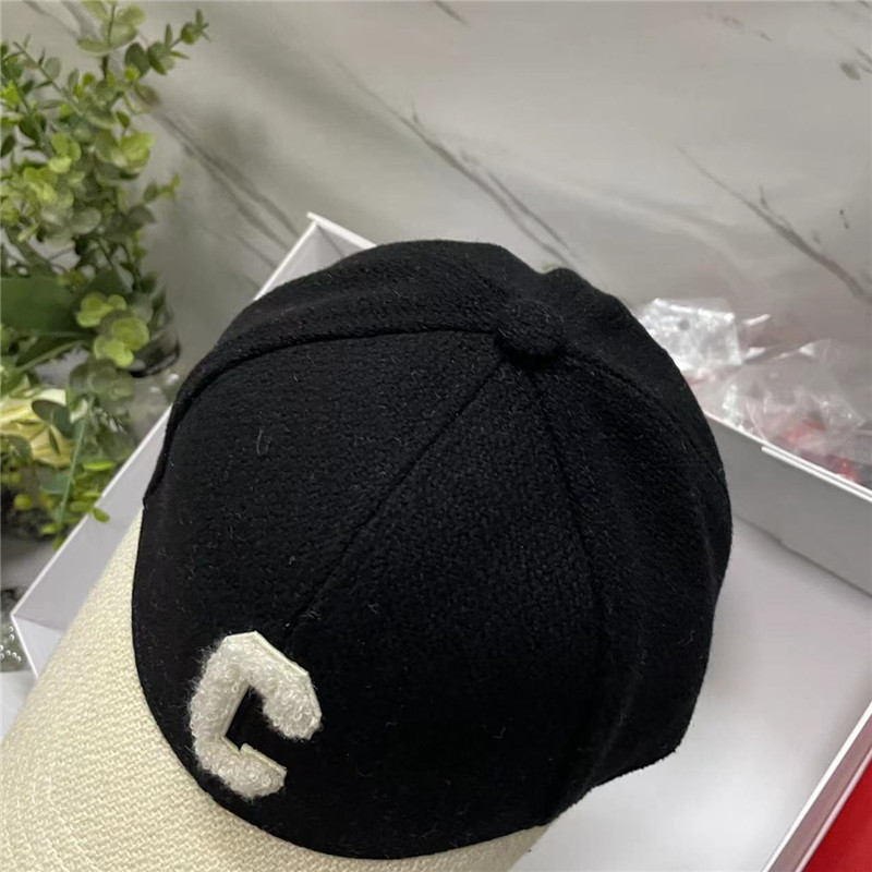 New Arrival Brand Design Baseball Caps with Logo and Box Women Adjustable Letter C Wool Baseball Caps