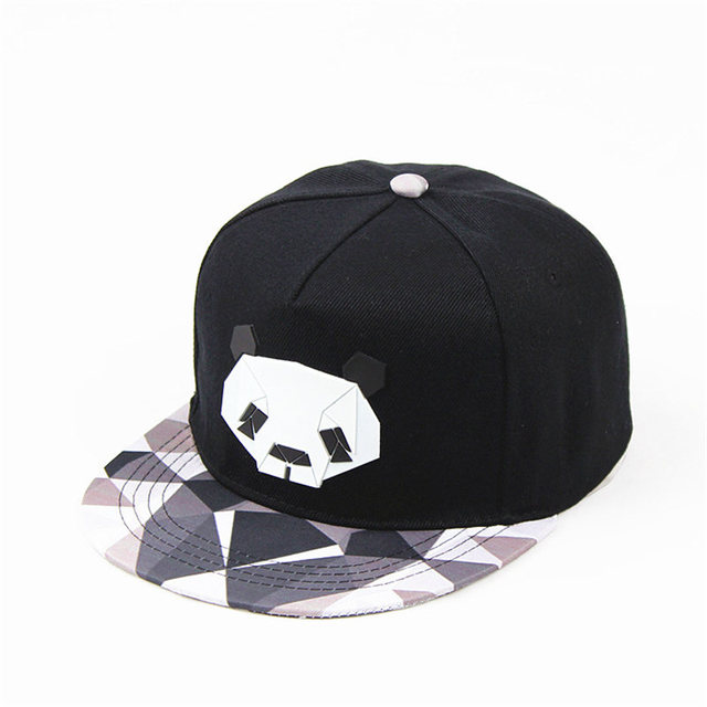 Cotton Panda Animal Rubber Baseball Cap Hip-hop Cap Adjustable Snapback Hats for Men and Women