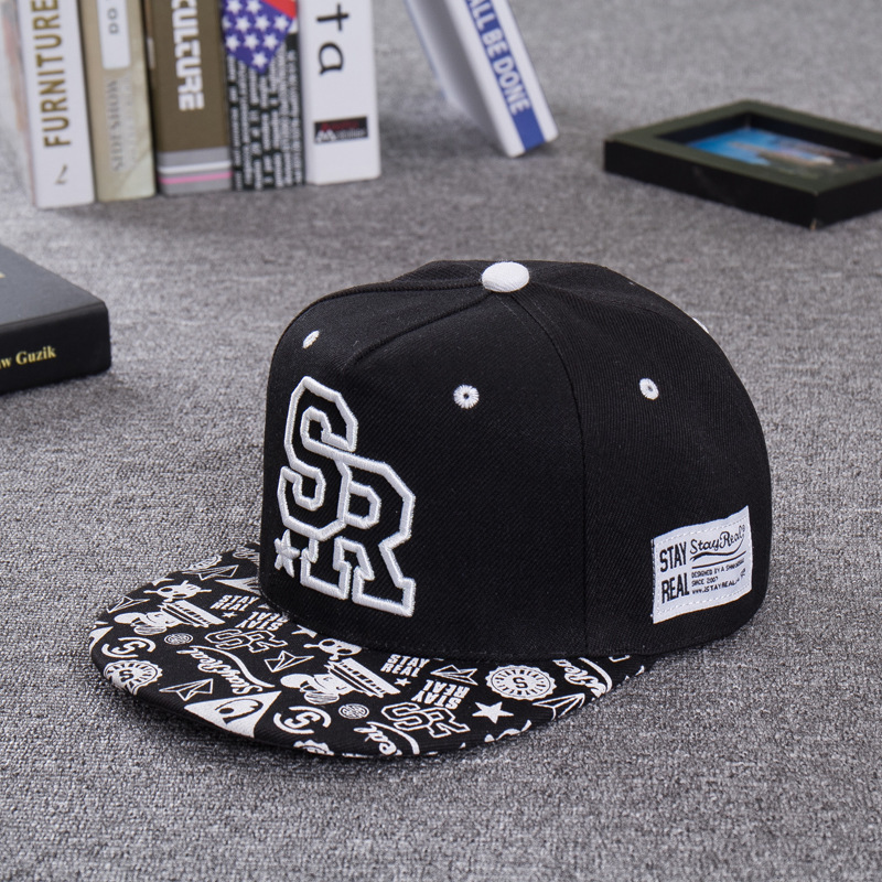 NEW fashion embroidery letter SR baseball cap hip hop hat men and women outdoor sports and leisure flat shade snapback cap