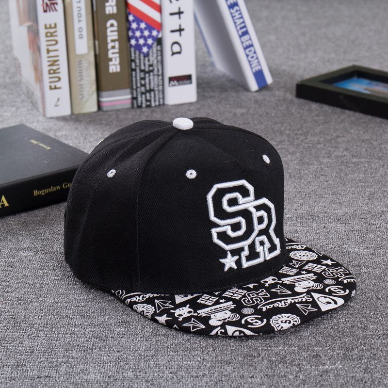 NEW fashion embroidery letter SR baseball cap hip hop hat men and women outdoor sports and leisure flat shade snapback cap