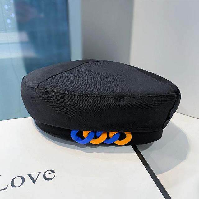 Spring Summer Hat for Women Colorful Chain Brim Beret Hat Sun Hat Fashion Beach Hat Breathable Sun Protection Cap