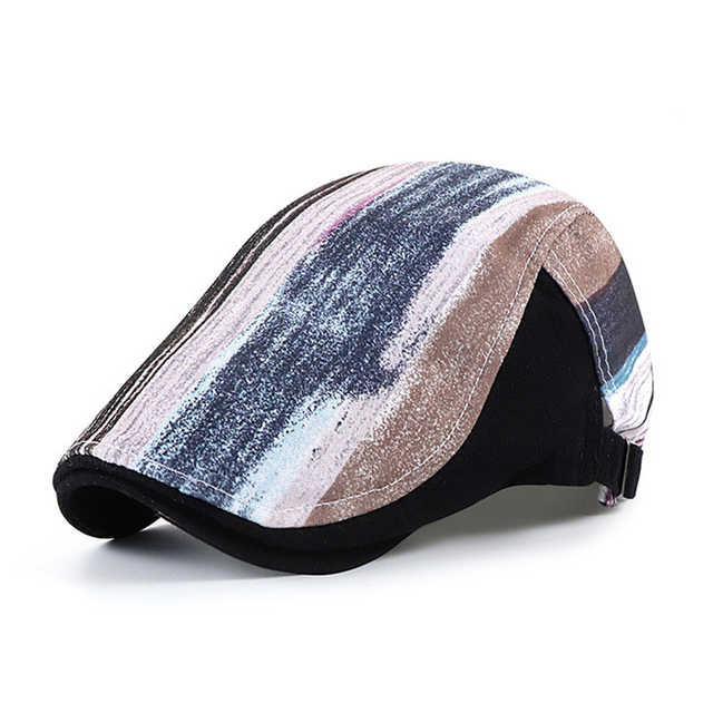 Color Stripes Berets Hat For Men Women's Newsboy Caps Golf Driving  Duckbill Flat Hat Spring Summer Visor Sun Cap