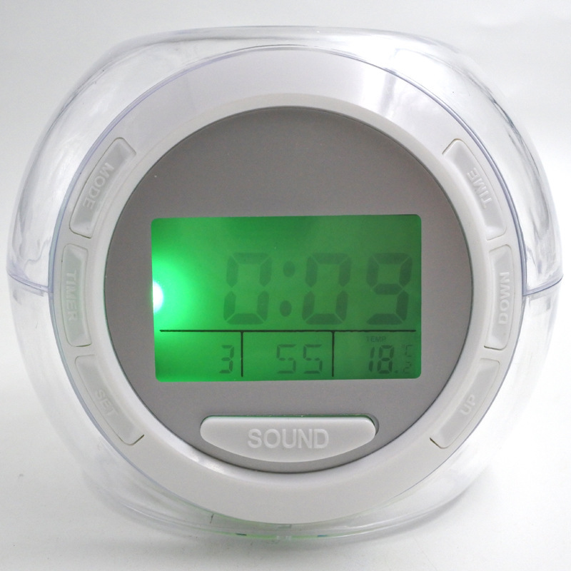 LED Colorful Alarm Clock Perpetual Calendar with Thermometer Electronic Clock Four-tone Music Alarm Clock Children's Alarm Clock