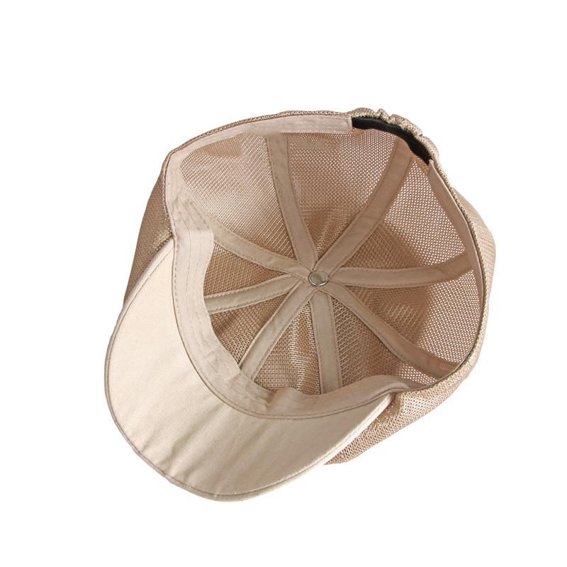 Acrylic the Spring Summer solid color mesh Newsboy Caps Flat Peaked Cap Men and Women Painter Beret Hats