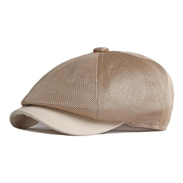 Acrylic the Spring Summer solid color mesh Newsboy Caps Flat Peaked Cap Men and Women Painter Beret Hats