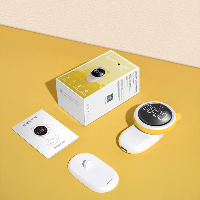 Cute Smart Alarm Clock Light Student Intelligent Electronic LED Digital Alarm Clock Desktop Bracket Magnetic Suction Wall Clock