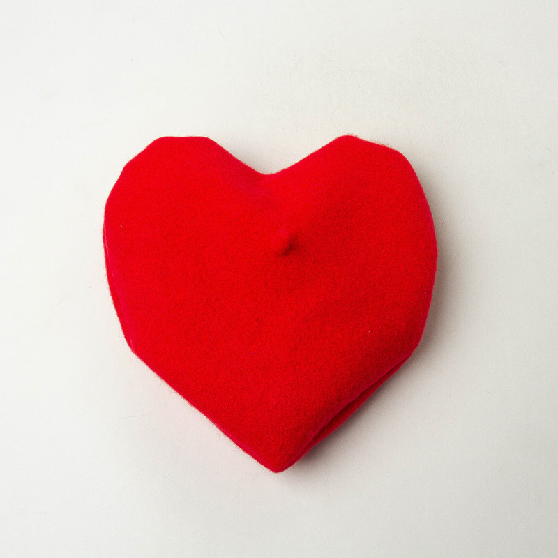 New fashion women berets female winter wool beret heart shape beret solid color warm wool hats