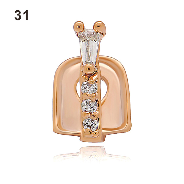 New Single Hip Hop Teeth Grillz Fashion Rhinestones Gold Silver Color Removable Grills Dental Mouth Punk Teeth Caps Jewelry Gift