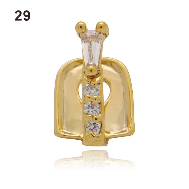 New Single Hip Hop Teeth Grillz Fashion Rhinestones Gold Silver Color Removable Grills Dental Mouth Punk Teeth Caps Jewelry Gift