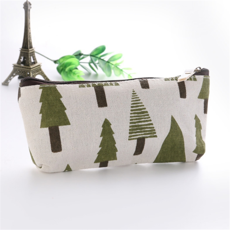 Gift Pencil Bags Animals Canvas Floral Hedgehog Polar Bear Tree Whale Lovely Pencils Case Stationery School Supplies
