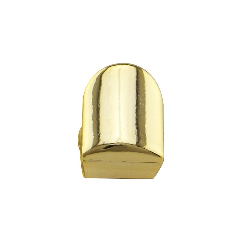 Single Gold Silver Color Metal Teeth Grillz Hip Hop Punk Top Bottom Mouth Dental Grills Caps Cosplay Party Tooth Rapper Jewelry